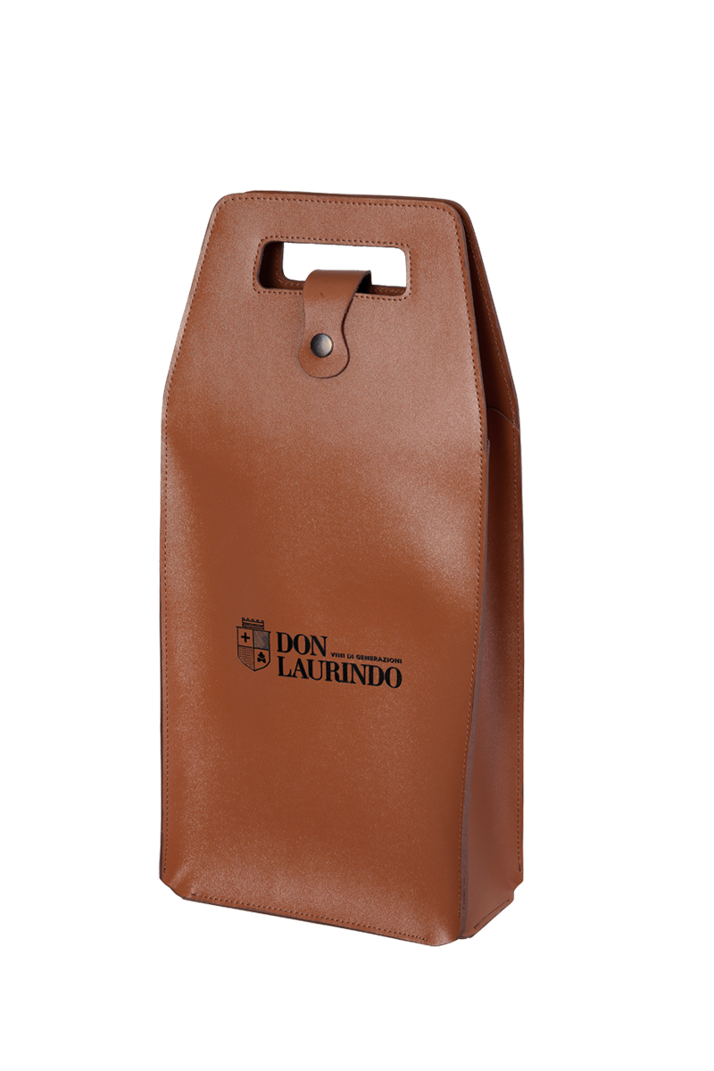 MALETA DE COURO DON LAURINDO 2 GARRAFAS - COR CARAMELO